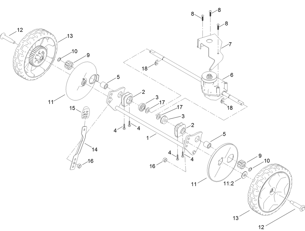 Rear Wheel And Height-Of-Cut Assembly Diagram and Parts List for 403500000 - 405665000 Lawn Boy Lawn Mower
